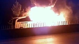 Yine Metro Turizm! Yolcu otobüsü alev alev yandı