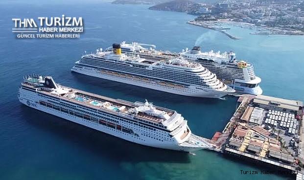 Kuşadası'nda kruvaziyer bereketi! İşte aynı anda gelen 3 gemideki turist sayısı