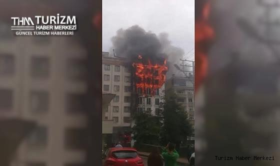 Lahmacuncudan sıçrayan kıvılcım 6 katlı oteli yaktı!