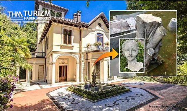 Alman turistler otel olarak kullanılan tarihi konaktaki 150 yıllık heykeli selfi uğruna kırdı!