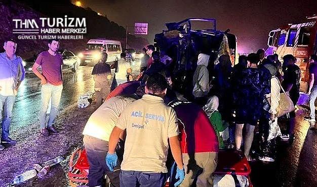 Muğla turundan dönen tur otobüsü kaza yaptı! Ölü ve yaralılar var