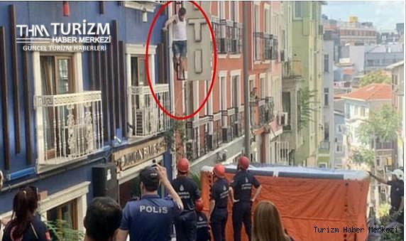 Otel odasında tehdit edilen turist camdan atladı!