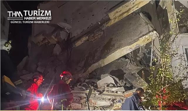 Alanya'da 3 katlı otel lojmanı çöktü!