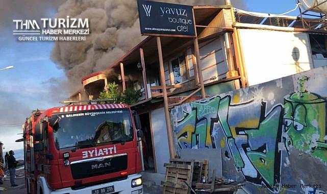 Akçay'daki tatilci dolu otelde büyük yangın!
