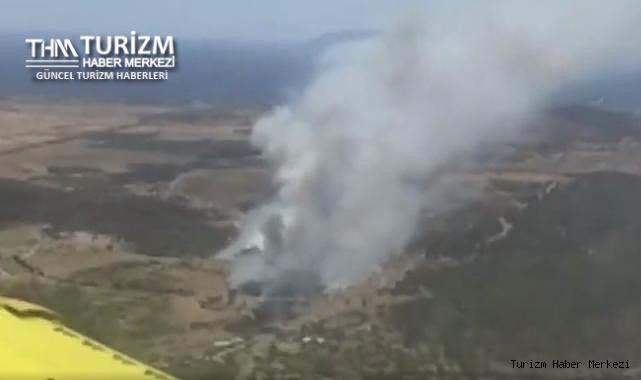 Ayvalık'ta büyük yangın! Alevler Sarımsaklı Plajı'na ilerliyor