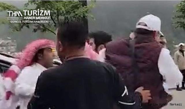 Uzungöl'de Arap turistler birbirine girdi!