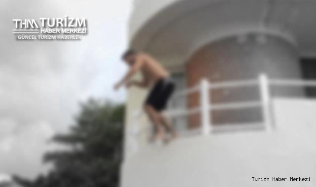 Otelde korkutan yangın! Üçüncü kattan atladı