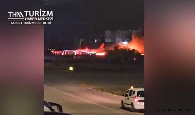 Antalya Havalimanı'nda facia! Rus yolcu uçağı alev aldı