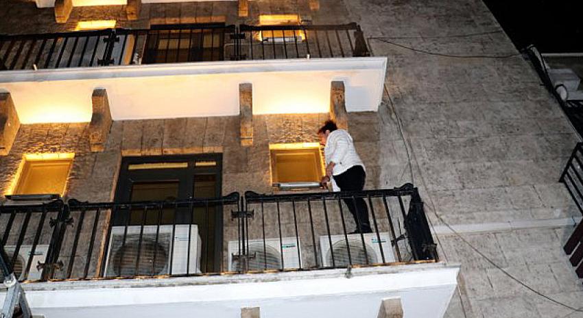 Yer Bursa! Otel odasında duyduğu sesten korkan kadın balkonda mahsur kaldı